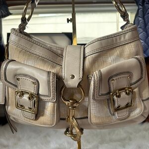 Coach Legacy Signature Ivory and Beige Shoulder bag